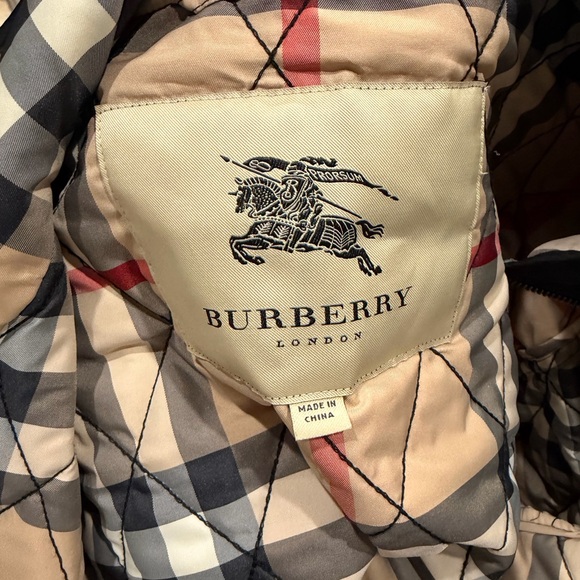 Burberry London Quilted Jacket Nova Check Lining Full Zip Large - Picture 5 of 9
